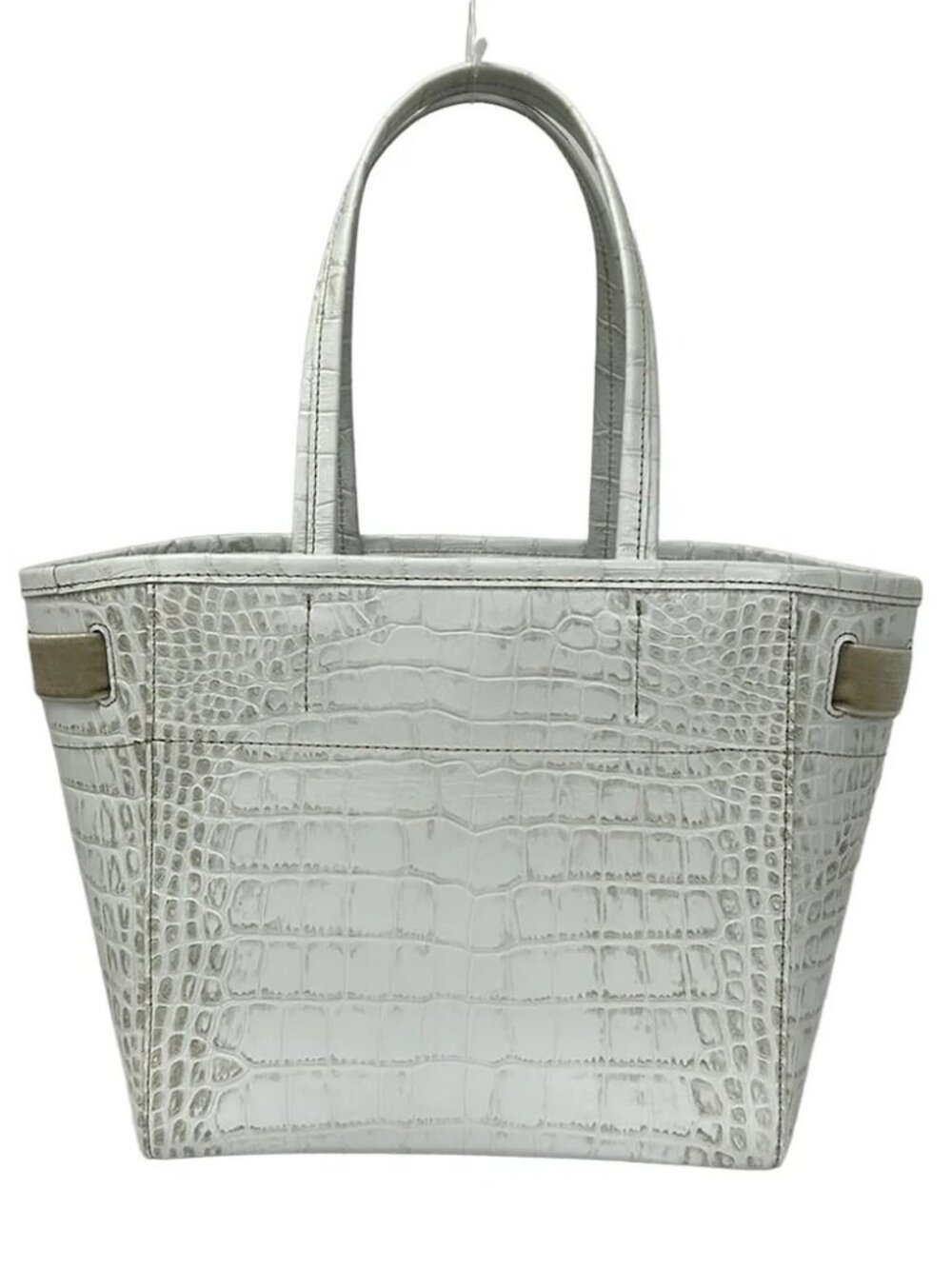 Accessoires De Mademoiselle (ADMJ) 20AW01012 White Beige Leather Tote Bag - Picture 3 of 11
